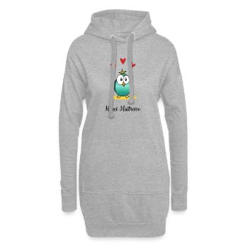 MERCI. MAÎTRESSE. MERCI MAÎTRESSE - Sweat-shirt à capuche long Femme - gris chiné - Devant