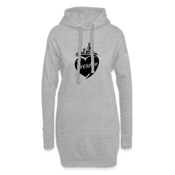 Dresden Herz Frauenkirche Liebe Stadt Osten Symbol - Hoodie-Kleid - Grau meliert - Vorne