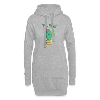Cactus mignon aime les câlins - Sweat-shirt à capuche long Femme - gris chiné - Devant