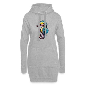 Seepferdchen - Hoodie-Kleid - Grau meliert - Vorne