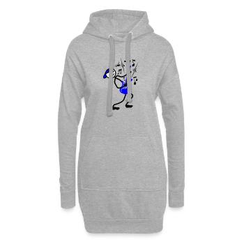 Guitariste de rock sauvage avec casquette Stickmen - Sweat-shirt à capuche long Femme - gris chiné - Devant