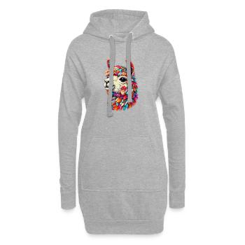 Alpaka - Hoodie-Kleid - Grau meliert - Vorne