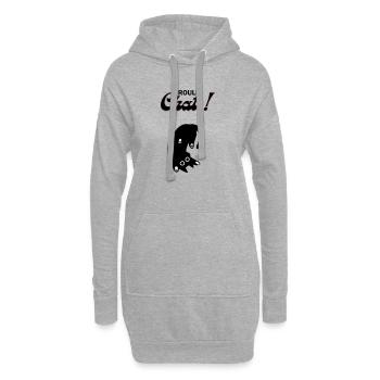 Chat en roue libre ! - Sweat-shirt à capuche long Femme - gris chiné - Devant