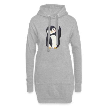 Pingouin - Sweat-shirt à capuche long Femme - gris chiné - Devant
