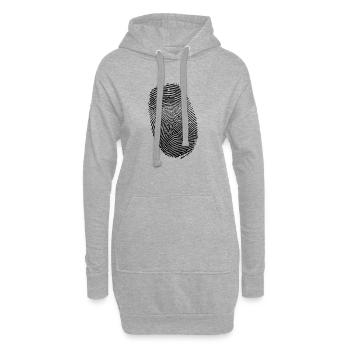 Empreinte digitale - Sweat-shirt à capuche long Femme - gris chiné - Devant