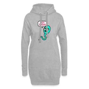 Illustration expressive de serpent au visage triste - Sweat-shirt à capuche long Femme - gris chiné - Devant
