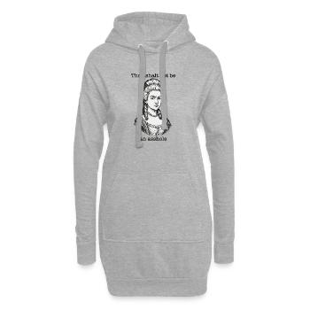 Es ist einfach: Sei kein Arschloch - Hoodie-Kleid - Grau meliert - Vorne