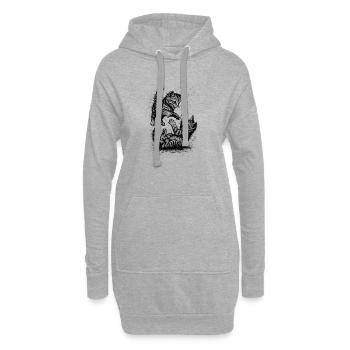 Cat Row - Hoodie-Kleid - Grau meliert - Vorne