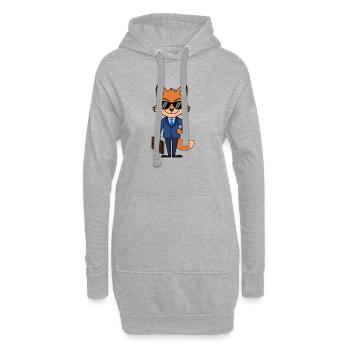Fox Geschäftsmann eleganter Anzug mit Aktentasche - Hoodie-Kleid - Grau meliert - Vorne