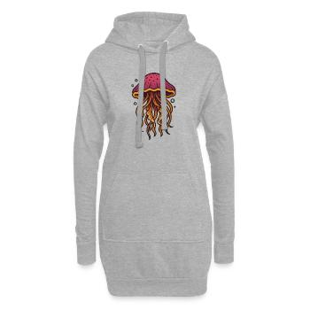 Art océanique vibrant de méduses - Sweat-shirt à capuche long Femme - gris chiné - Devant