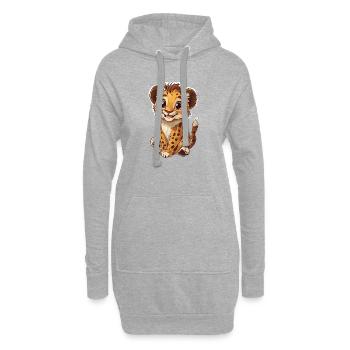Lion - Sweat-shirt à capuche long Femme - gris chiné - Devant