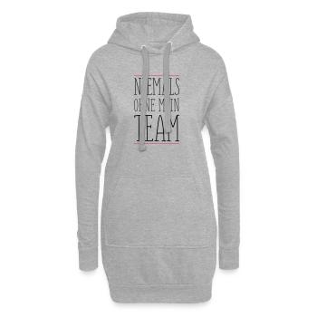 niemals_ohne_team_01 - Sweat-shirt à capuche long Femme - gris chiné - Devant