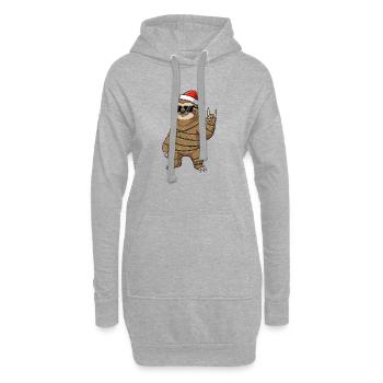 Mignon paresseux avec des guirlandes lumineuses de Noël Dessin animé - Sweat-shirt à capuche long Femme - gris chiné - Devant
