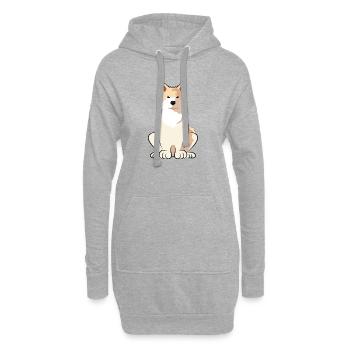 Hokkaido Chien Maman Japonais Chien Lover Cadeau - Sweat-shirt à capuche long Femme - gris chiné - Devant