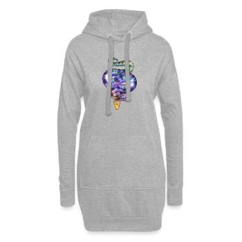 Regenbogen Neon Schlange - Hoodie-Kleid - Grau meliert - Vorne