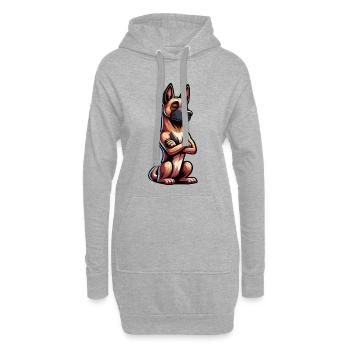 Berger Belge Malinois Propriétaire Malinois - Sweat-shirt à capuche long Femme - gris chiné - Devant