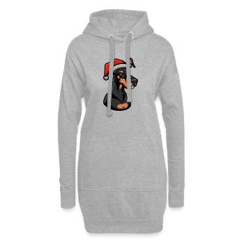 Dobermann Hund Weihnachten - Hoodie-Kleid - Grau meliert - Vorne