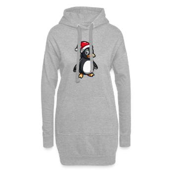 Pinguin Weihnachten - Hoodie-Kleid - Grau meliert - Vorne