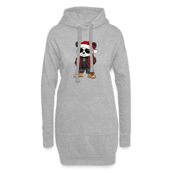 Panda Weihnachten Winter - Hoodie-Kleid - Grau meliert - Vorne