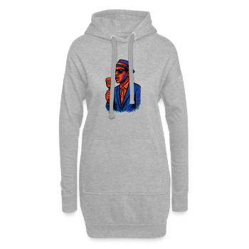 Jazz – Saxophon – Musik - Hoodie-Kleid - Grau meliert - Vorne