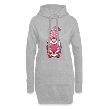 Valentine Gnomes - Hoodie-Kleid - Grau meliert - Vorne