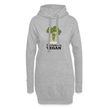 L’avenir est végane - Sweat-shirt à capuche long Femme - gris chiné - Devant