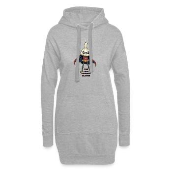 Der wahre Vampirjäger Knoblauchheld - Hoodie-Kleid - Grau meliert - Vorne