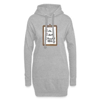 Life Liberty BBQ Checkliste - Hoodie-Kleid - Grau meliert - Vorne