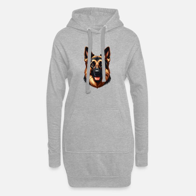 Deutscher Schäferhund - Hoodie-Kleid - Grau meliert