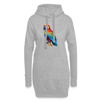 Perroquet - Sweat-shirt à capuche long Femme - gris chiné - Devant