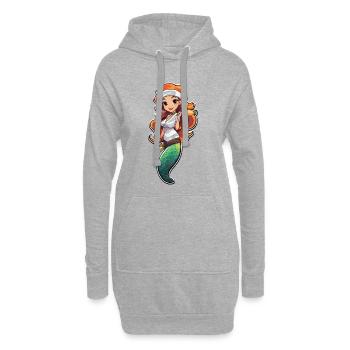 Cuisinière sirène aux cheveux orange - Sweat-shirt à capuche long Femme - gris chiné - Devant