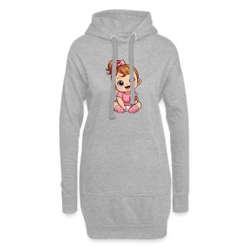 Baby Girl - Hoodie-Kleid - Grau meliert - Vorne