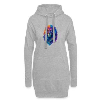 Lion cosmique coloré - Art couleurs Pop - Sweat-shirt à capuche long Femme - gris chiné - Devant