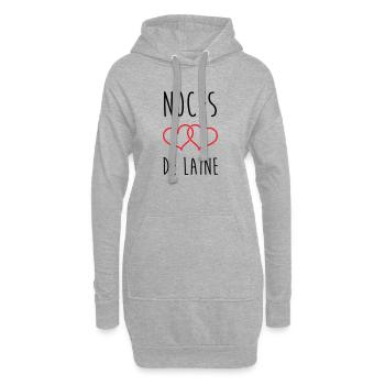 Wools Hochzeit 7 Jahre Ehe - Hoodie-Kleid - Grau meliert - Vorne