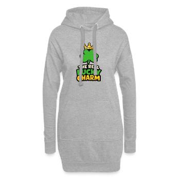 Le vrai porte-bonheur - Sweat-shirt à capuche long Femme - gris chiné - Devant