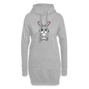 Lièvre - Sweat-shirt à capuche long Femme - gris chiné - Devant