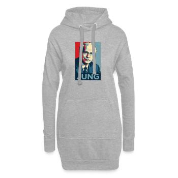 Jung Pop Art Portrait - Sweat-shirt à capuche long Femme - gris chiné - Devant