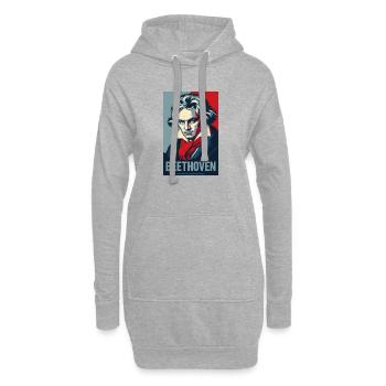 Beethoven Pop-Art-Porträt - Hoodie-Kleid - Grau meliert - Vorne