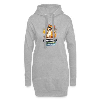 Chat économe en énergie Pas paresseux - Sweat-shirt à capuche long Femme - gris chiné - Devant
