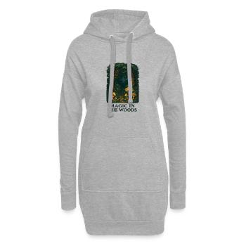 Waldzauber Pilzlandschaft - Hoodie-Kleid - Grau meliert - Vorne