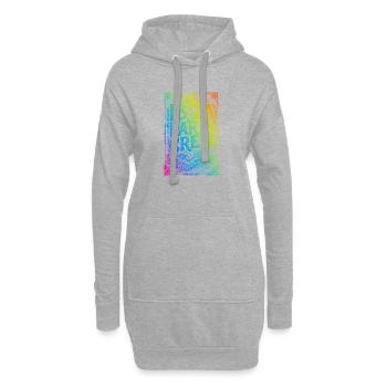 Ibiza Party Crew Coloré - Sweat-shirt à capuche long Femme - gris chiné - Devant