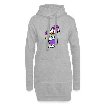 Teddy Teddy Ours en peluche Enfants fleurs Fleurs Maman Fête des Mères - Sweat-shirt à capuche long Femme - gris chiné - Devant
