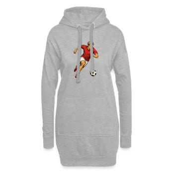 Footballer sprints - Hoodie Dress - heather grey - Front