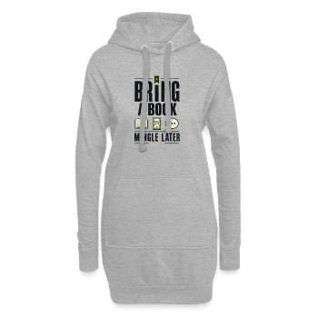 The Silent Book Club Bring a Book, Mingle Later - Hoodie-Kleid - Grau meliert - Vorne