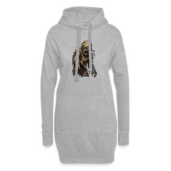 Regard de maman bandée - Sweat-shirt à capuche long Femme - gris chiné - Devant