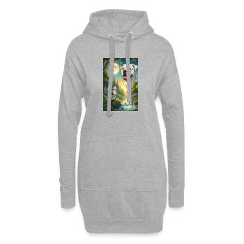 Hurlant à la Lune American Bulldog - Sweat-shirt à capuche long Femme - gris chiné - Devant