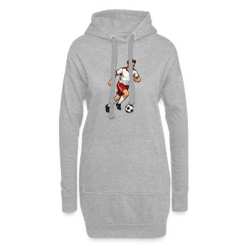 Dynamischer Fußballer im Sprint - Hoodie-Kleid - Grau meliert - Vorne
