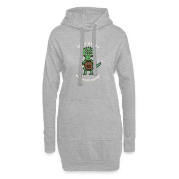 Kleines Monster Kaffeeenergie - Hoodie-Kleid - Grau meliert - Vorne