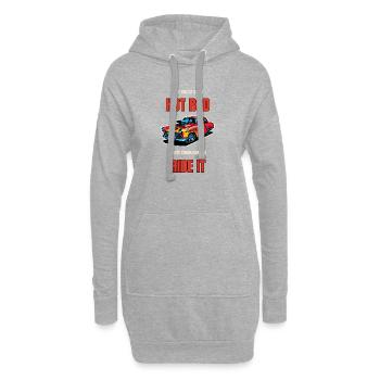Hot Rod Ride It Funny Car Saying Vintage Car - Hoodie Dress - heather grey - Front