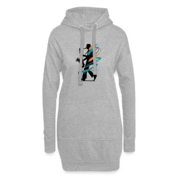 Art vélo avec des formes en spirale - Sweat-shirt à capuche long Femme - gris chiné - Devant